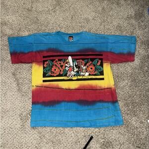 Vintage Disney Tie Dye Mickey Unlimited Goofy Donald Surfboard T-Shirt Size XL